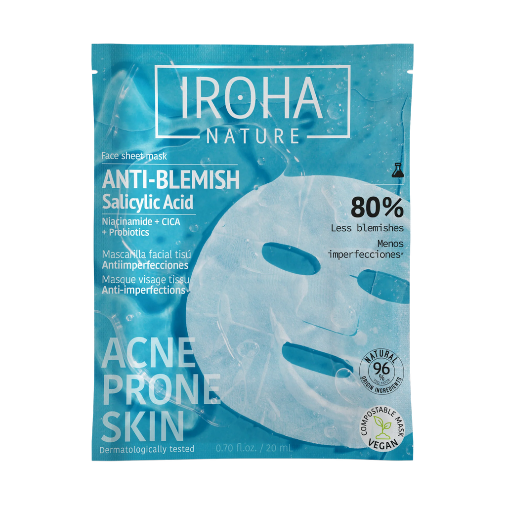 Mascarilla Facial Tisú Antiimperfecciones con Ácido Salicílico Iroha Nature