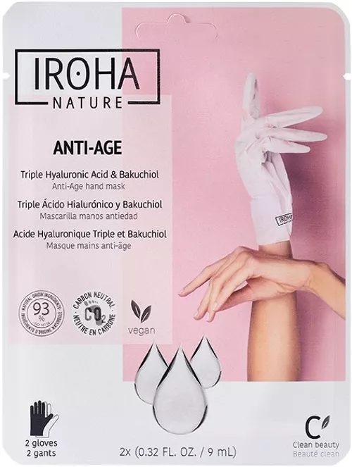 Mascarilla de Manos Triple Ácido Hialurónico + Bakuchiol Iroha Nature