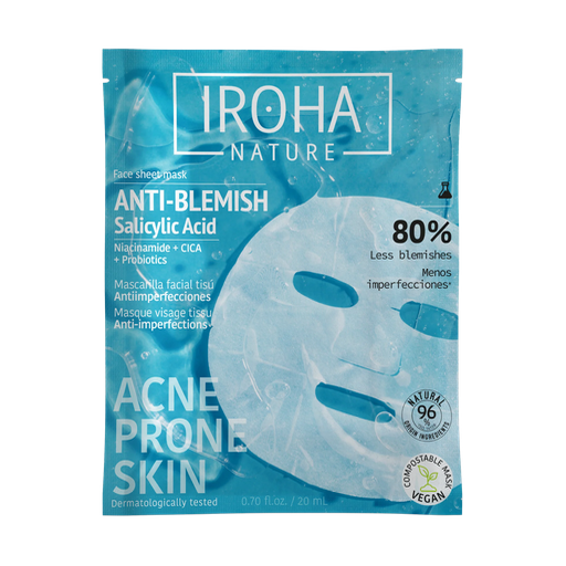 Mascarilla Facial Tisú Antiimperfecciones con Ácido Salicílico Iroha Nature