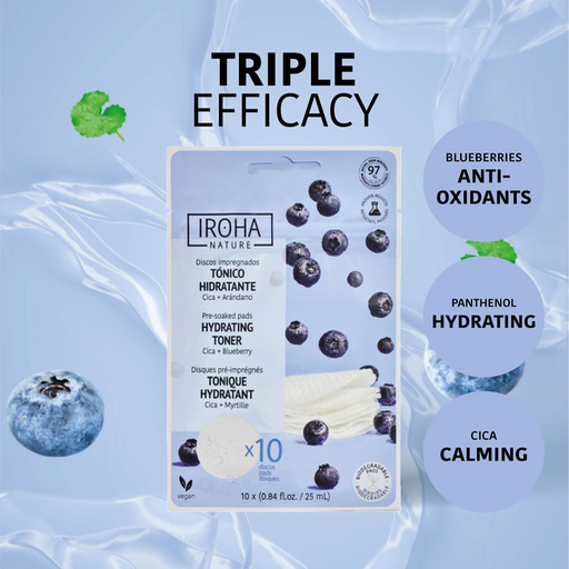 Pads Tonificantes Prehumedecidos de Iroha Nature
